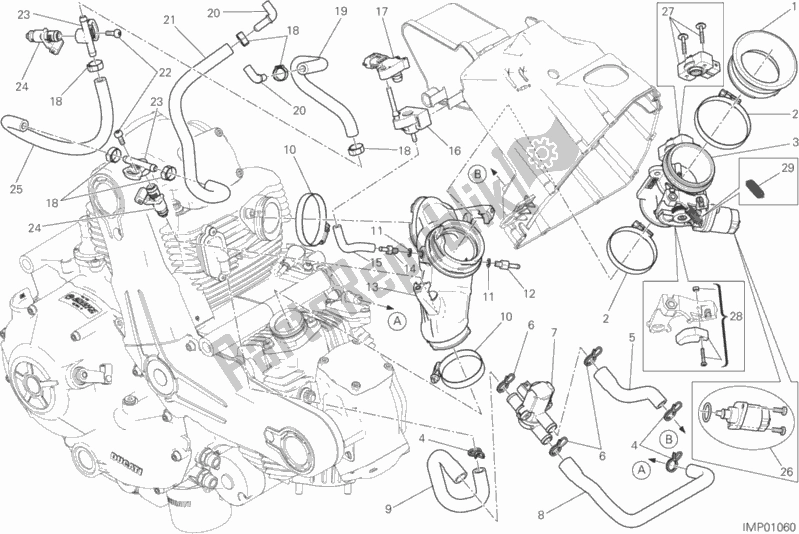 Alle onderdelen voor de 017 - Gasklephuis van de Ducati Scrambler Full Throttle 803 2018